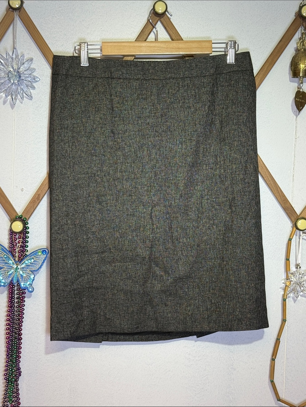 Ann Taylor Charcoal Tweed-Look Pencil Skirt